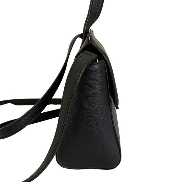 Kate Spade Black Leather Mini Flap Satchel/ Crossbody - Picture 6 of 13